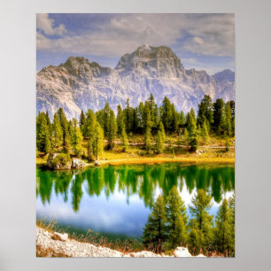 Póster Impressionante Vista Censal das Montanhas Dolomite