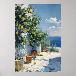 Poster Impressionismo Mediterrâneo com Limões