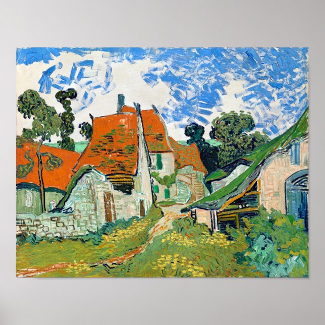 Poster Impressionismo Vincent Van Gogh Street em Auvers P (Frente)