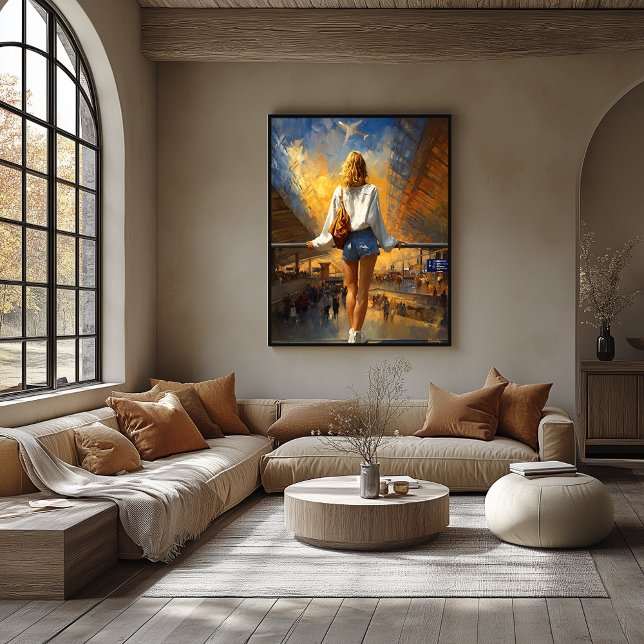 Poster Impressionist Travel Landscape – Golden Departure (Criador carregado)