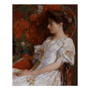 Póster Impressionista da cadeira CC0189 do Victorian de