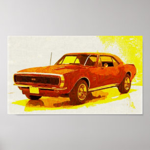 Póster Impressionista de 67 Camaro