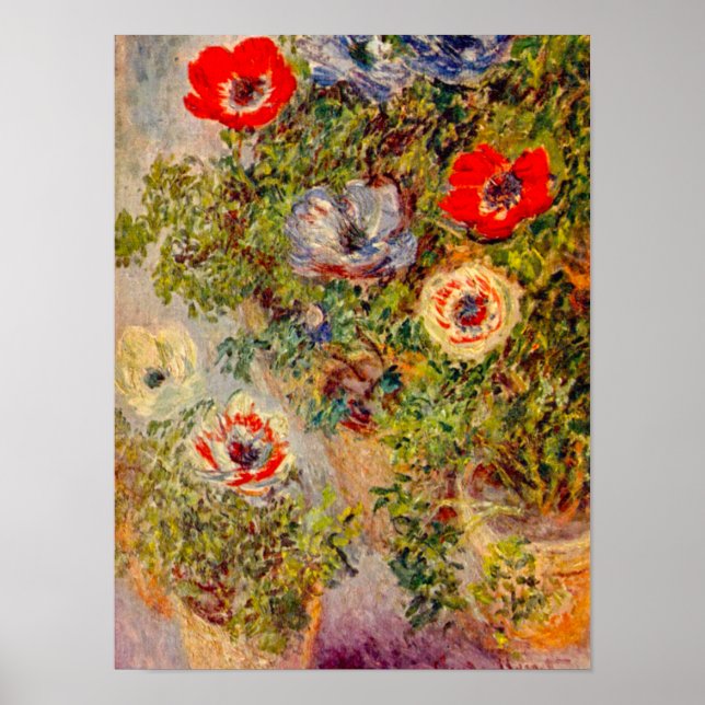Póster Impressionista Floral - Claude Monet (Frente)