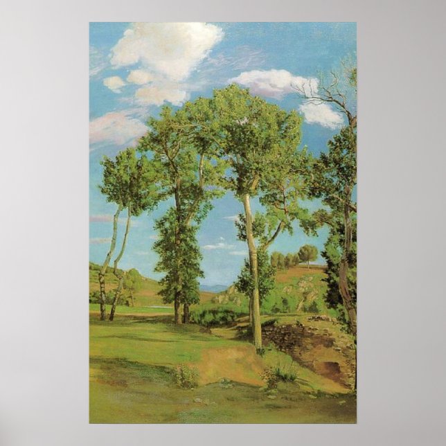 Poster Impressionista Frederic Bazille da Paisagem Paysag (Frente)