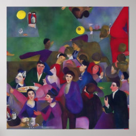 Poster Impressionista Moderno Um Bar Em Massa