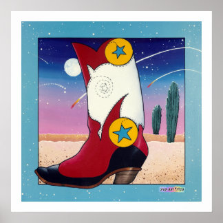 Poster, Impressões - Boot Cowboy, Tudo Vestido Par