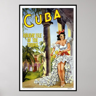 Póster Imprimir Imagem Retro Vintage Viagem Cuba