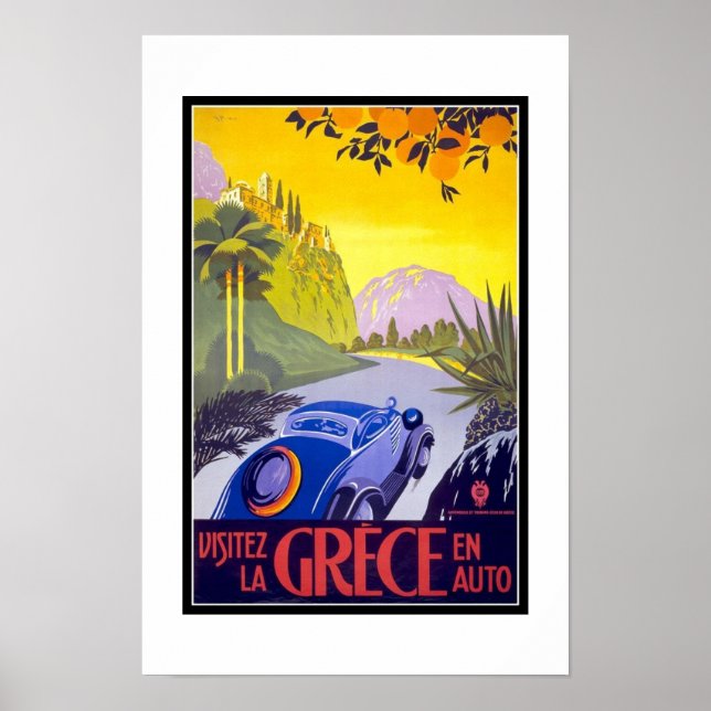 Poster Imprimir Imagem Retro Vintage Viagem Grécia (Frente)