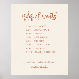 Poster Imprimível na Ordem de Casamento do Deserto da Lin