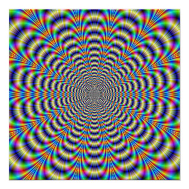 Póster Impulso Poster Psicodélico Perfeito Zazzle (Frente)