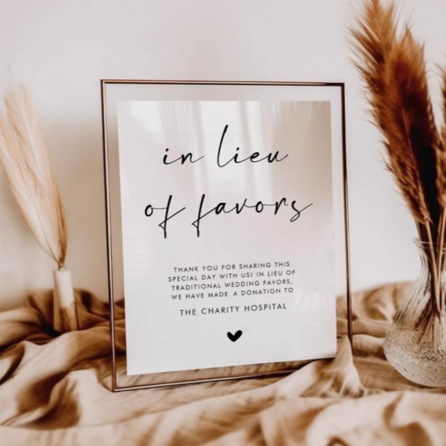 Poster In Lieu Of Favors Wedding Sign (Criador carregado)