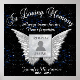 Poster In Loving Memory Star Photo Yard Sign