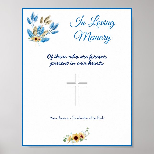 Poster In Loving Memory Wedding Sign (Frente)