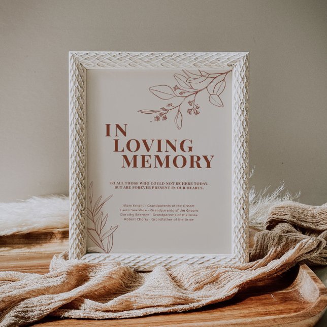 Poster In Loving Memory Wedding Sign (Criador carregado)
