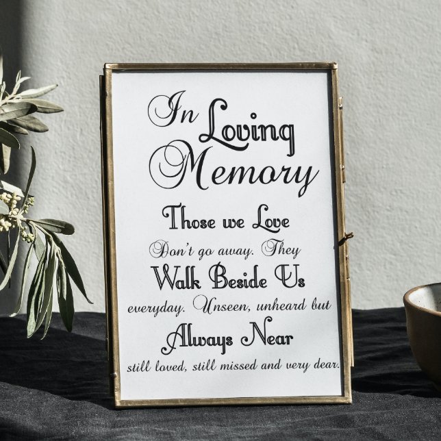 Poster In Loving Memory Wedding Sign (Criador carregado)