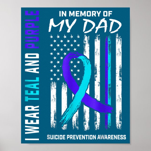Poster In Memory Of Dad Suicide Prevention Awareness Amer (Frente)