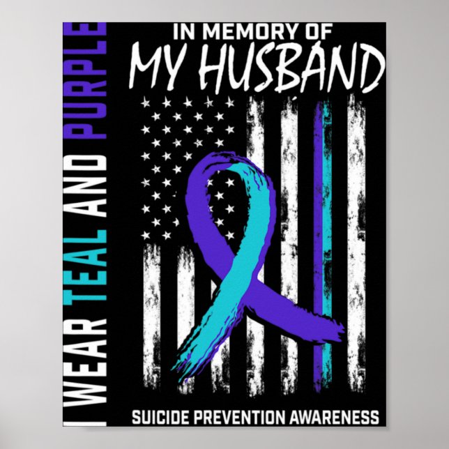 Poster In Memory Of My Husband Suicide Awareness Preventi (Frente)