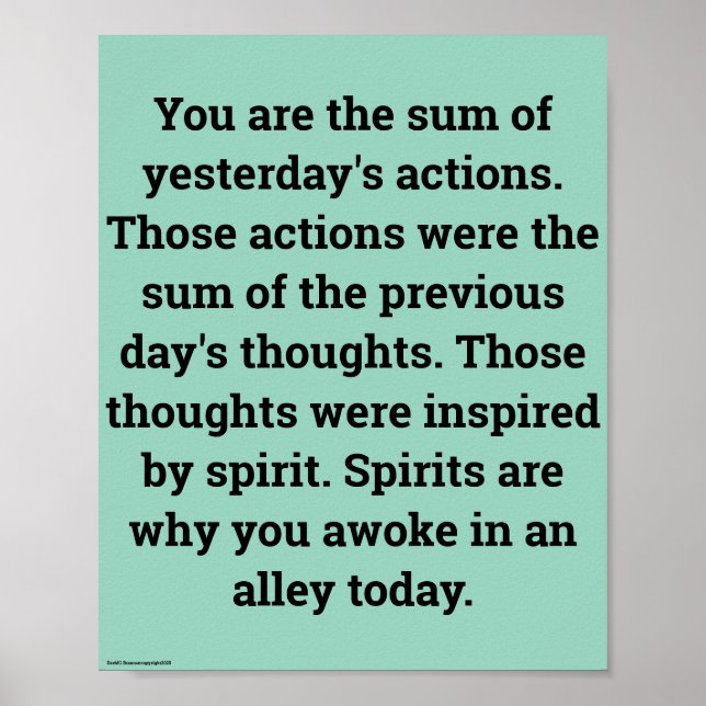 Poster "In moderation", funny, humor, joke (Frente)