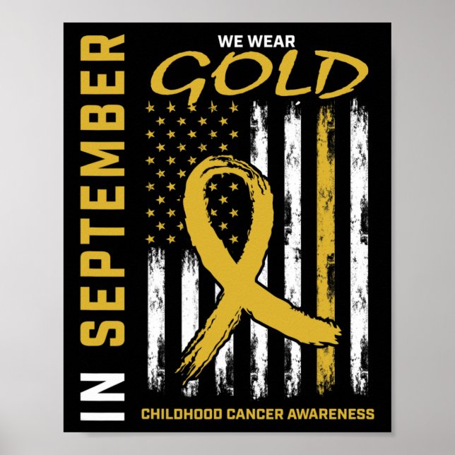 Poster In September We Wear Gold Childhood Cancer Awarene (Frente)