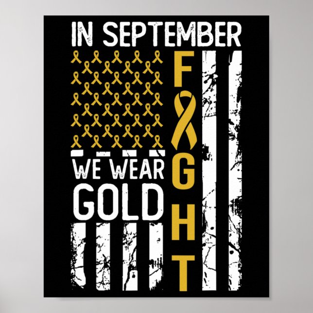 Poster In September We Wear Gold Usa Childhood Cancer Awa (Frente)