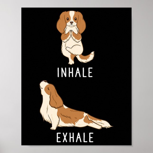 Poster Inalar Exalar Cavalier King Charles Spaniel Engraç (Frente)