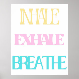 Poster Inalar Exalar Respirar Tipografia | Relaxamento