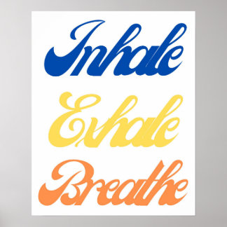 Poster Inalar Exalar Respirar Tipografia| Relaxando Mindf