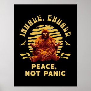 Poster Inale, Exale Paz, Não Pânico Meditação do Pé-Grand