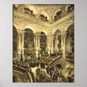 Póster Inauguração do teatro da ópera em Paris, France