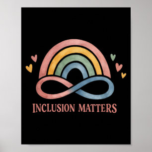 Poster Inclusão Boho Arco-íris Infinito Aceitação Autismo