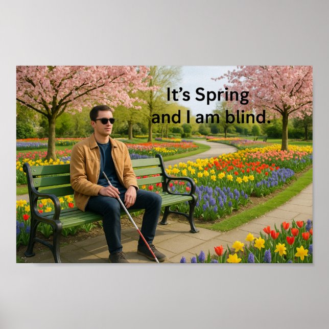Poster Inclusive  Spring Wall Art, Blind AwarenessGarden (Frente)