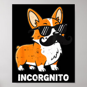 Poster Incórgnito corgi engraçado disfarçado humor canino