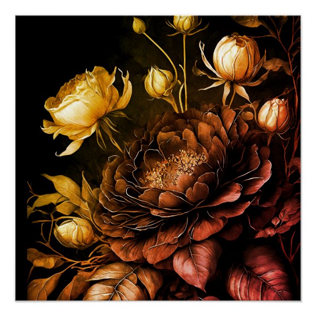 Póster Incrível Acento de ferrugem de Convênio Flores de  (Frente)