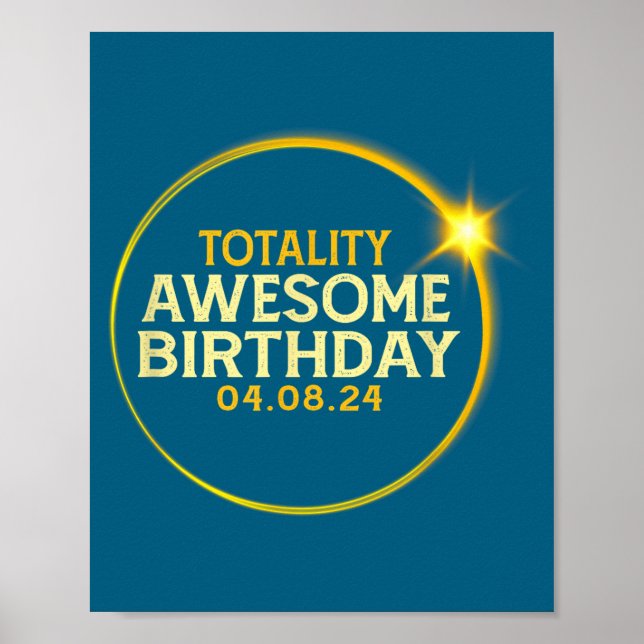 Poster Incrível Aniversário Eclipse Total do Sol Totalida (Frente)