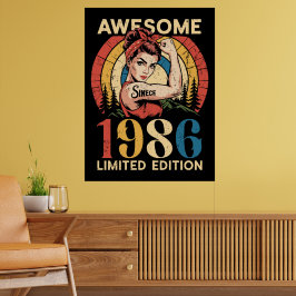 Poster Incrível Desde 1986 Vintage 40 Anos Aniversário Fe
