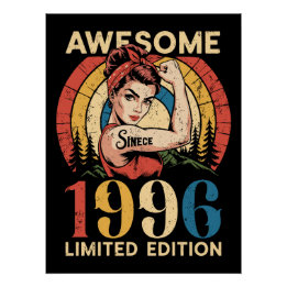 Póster Incrível Desde 1996 Retro 30 Anos de Idade Mulhere