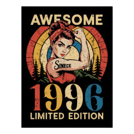 Póster Incrível Desde 1996 Retro 30 Anos de Idade Mulhere