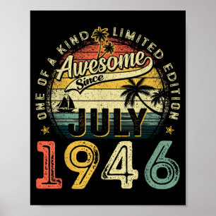Poster Incrível Desde Julho de 1946 Vintage Retro 80º