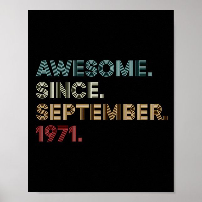 Poster Incrível desde setembro de 1971 Aniversário (Frente)