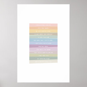 Poster Incrível Grace Lyric Colorous Rainbow Art Impressã
