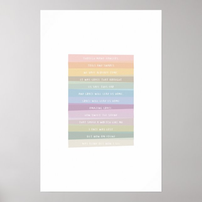 Poster Incrível Grace Lyric Colorous Rainbow Art Impressã (Frente)