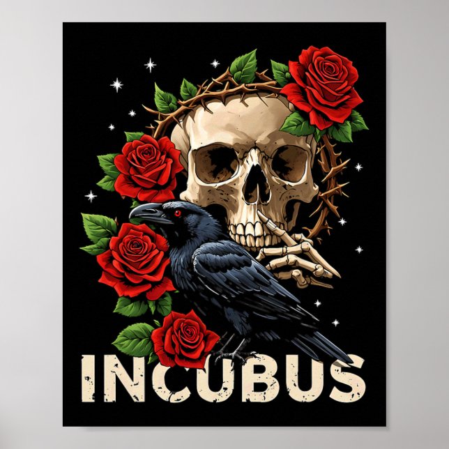 Poster Incubus Crow Esquerdo Flor Esquerdo Halloween Figu (Frente)
