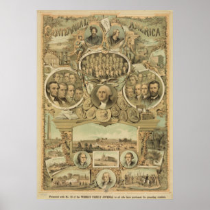 Póster Independência centenária dos 1876 Estados Unidos