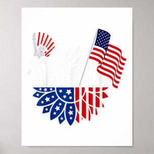 Poster Independência Da América deus abençoe Na Bandeira