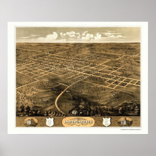 Póster Independência, mapa panorâmico do MO - 1868