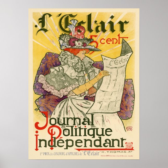 Poster Independente Política do Diário L'Eclair (Frente)