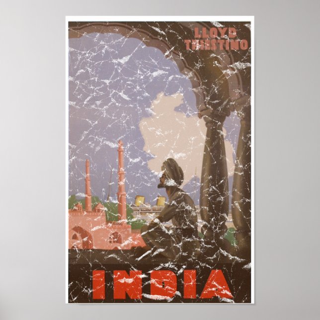Póster Índia-1927 - angustiado (Frente)
