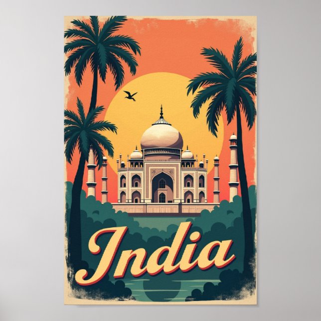 Poster India – 70s Retro Travel Aesthetic (Frente)
