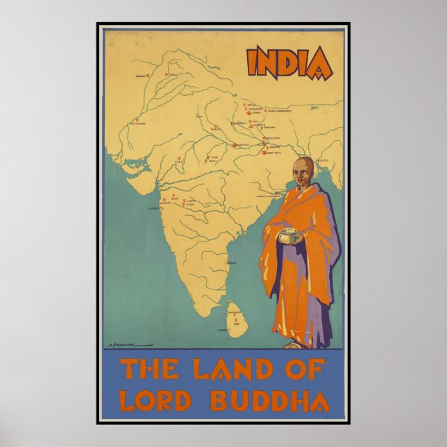 Póster Índia A terra de Lord Buddha (Frente)