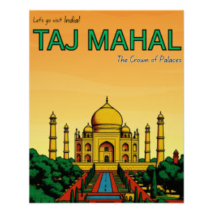 Póster Índia Agra Taj Mahal viagem
